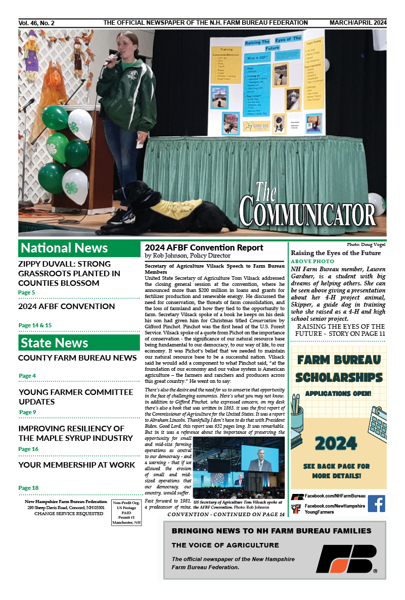 2024 Communicator Ad Rates New Hampshire Farm Bureau Federation   March April 2024 Communicator Front Page 